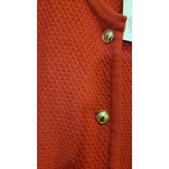 A New Day NWT 3X Red Ribbed Cuff Gold Button-Front Cardigan Sweater - Picture 9 of 11